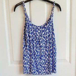 Michael Kors Blue and White Chain Tank Top